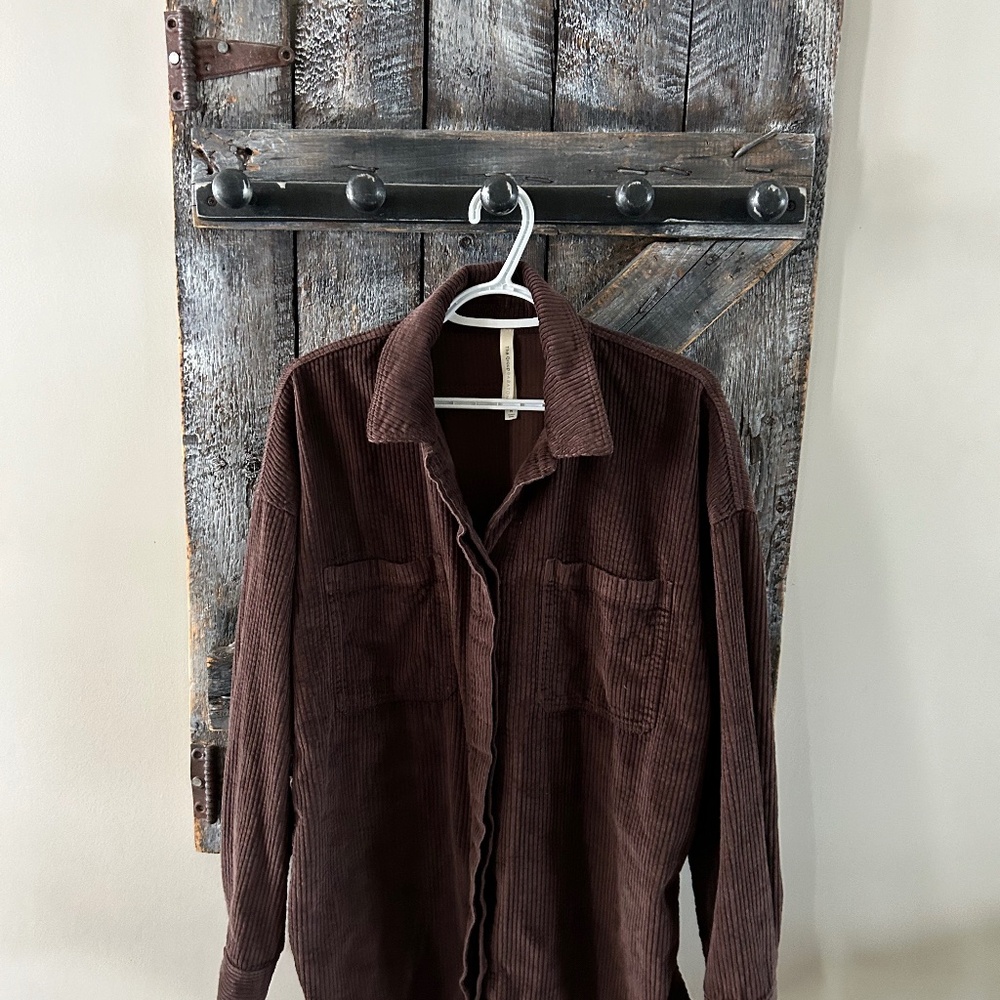Artizia The Group Babaton Corduroy Button Down Shirt Brown - Size Medium